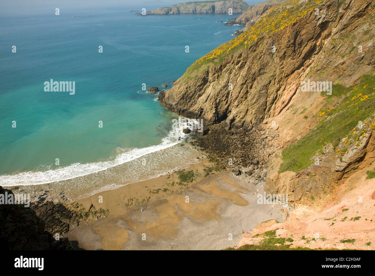 La grande spiaggia di Greve, Sark, Isole del Canale Foto Stock
