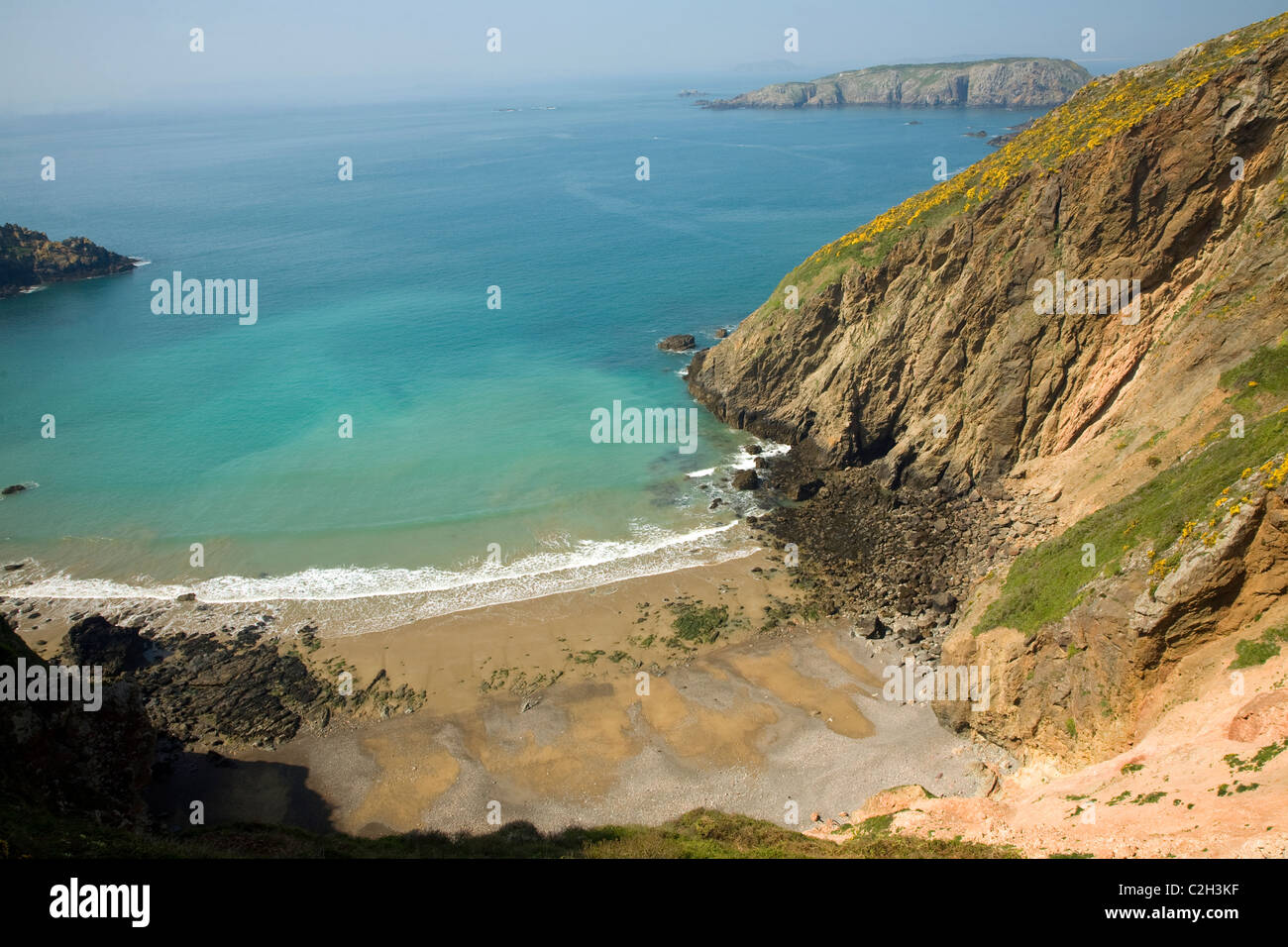 La grande spiaggia di Greve, Sark, Isole del Canale Foto Stock