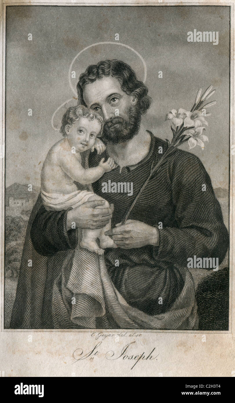 San Giuseppe (1843 C.Geyer incisione in acciaio) Foto Stock