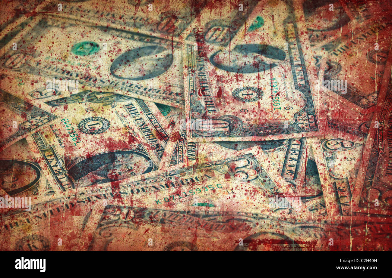 Bloody concetto di denaro Foto Stock