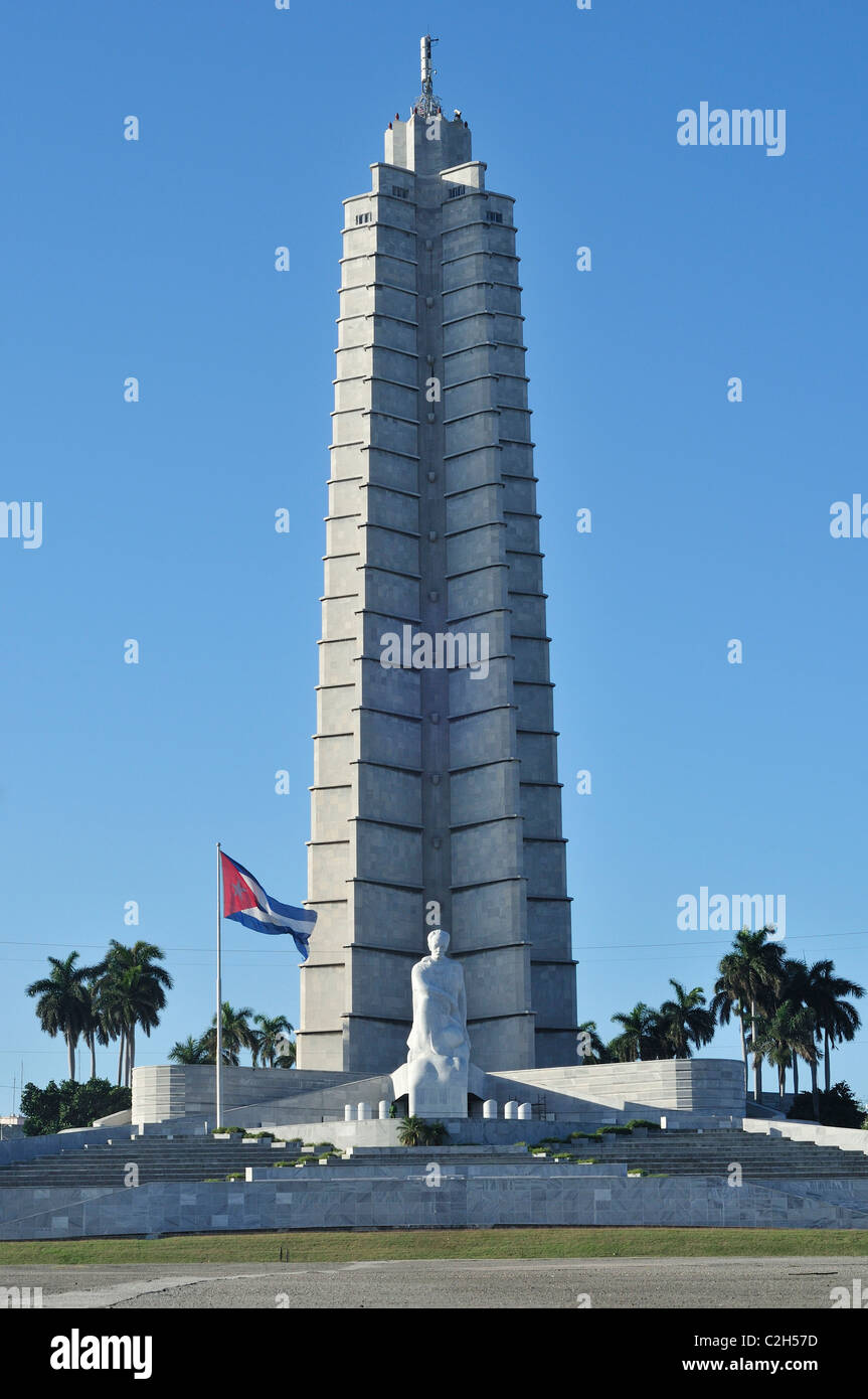 L'Avana. Cuba. Memorial y Museo a José Marti / Memorial & Museum a José Marti, Plaza de la Revolucion. Foto Stock