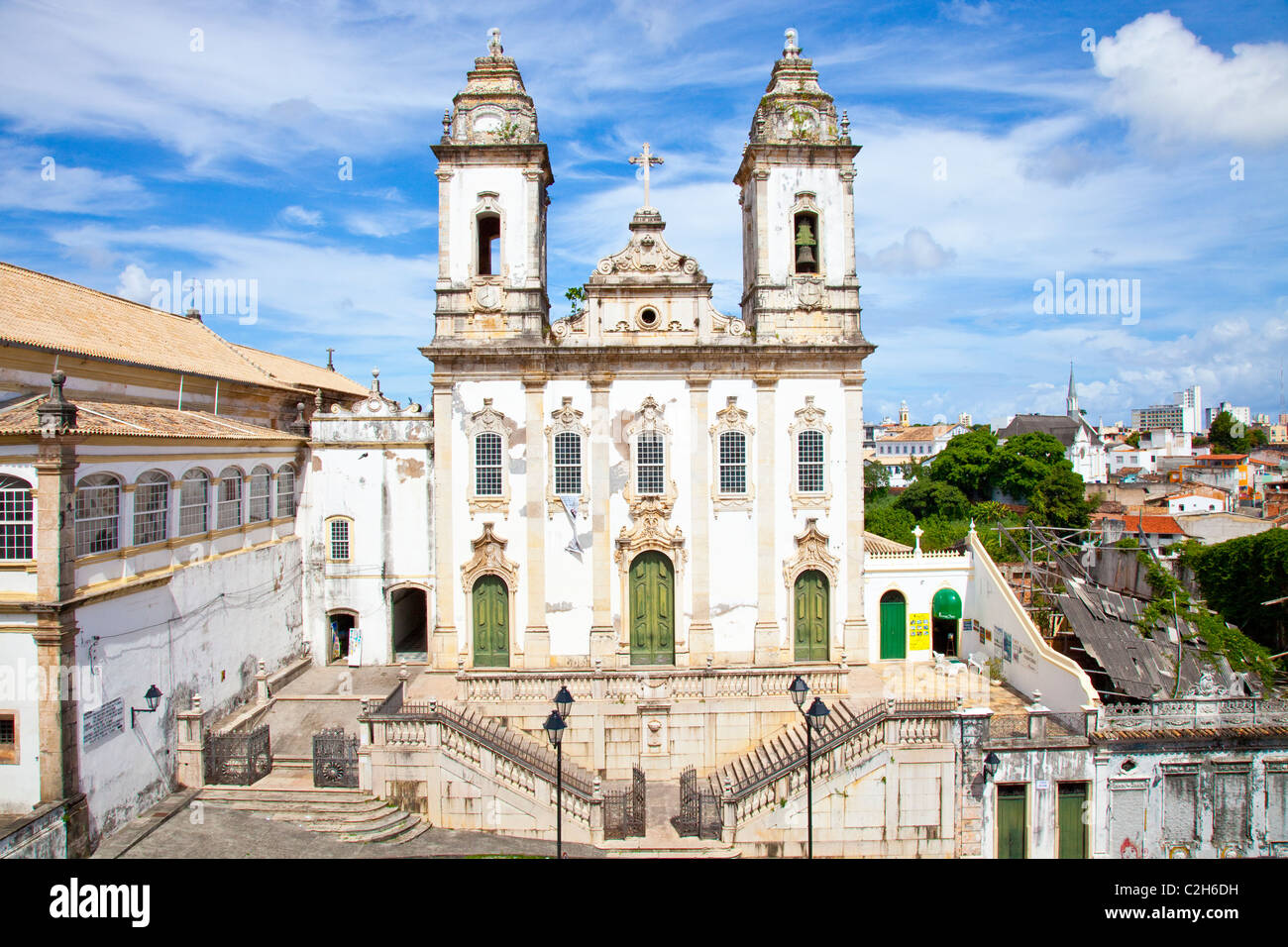 Igreja da Ordem Terceira do Carmo e il Pelourinho, vecchio Salvador, Brasile Foto Stock