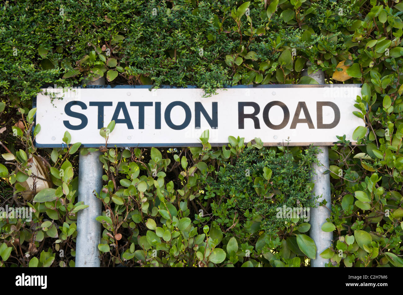 Station Road Sign Foto Stock