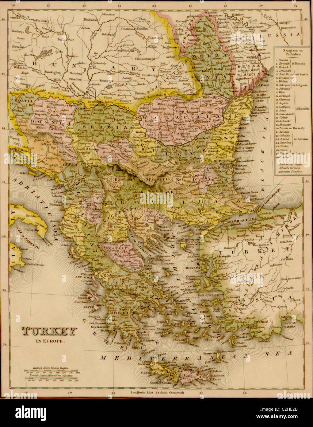 Turchia - Grecia - 1844 Foto Stock