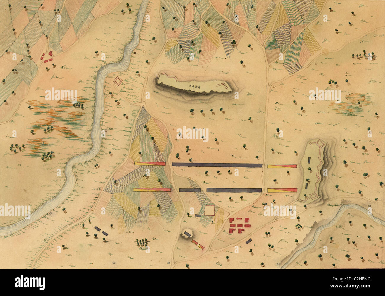 Guerra messicana battaglia mappa - 1848 Foto Stock