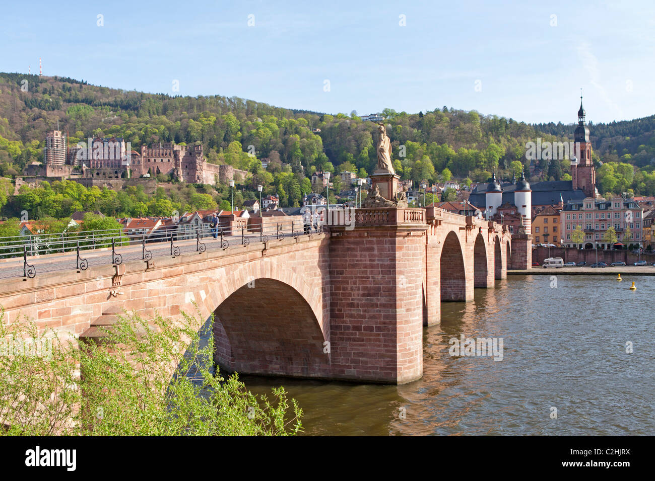 Ponte Vecchio, Heidelberg, Baden-Wuerttemberg, Germania Foto Stock