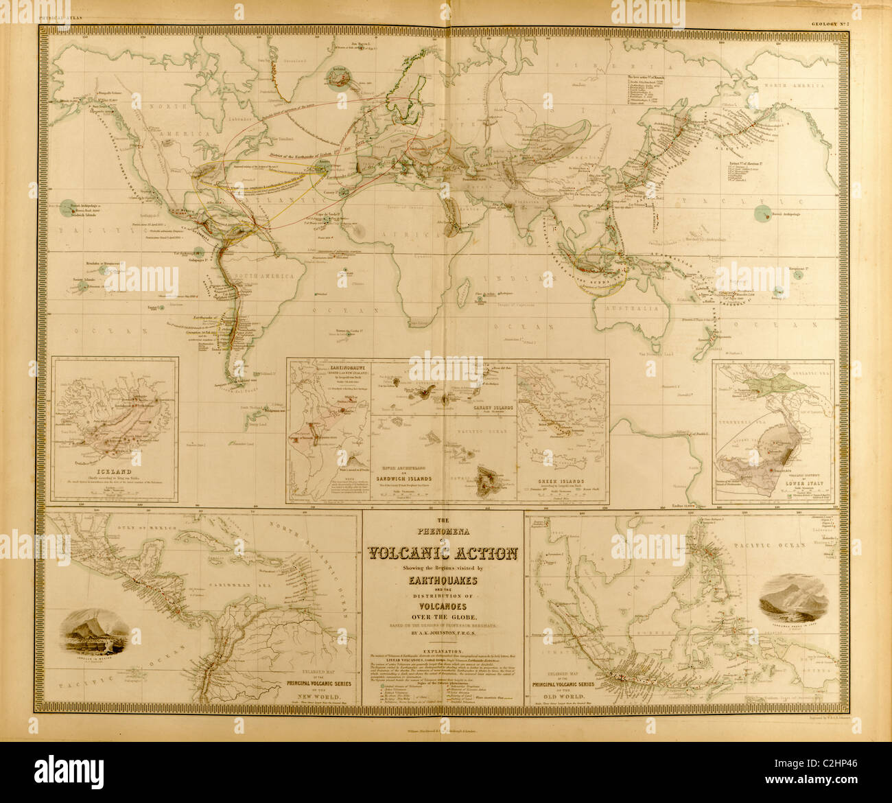 Azione vulcanica in tutto il mondo Foto Stock