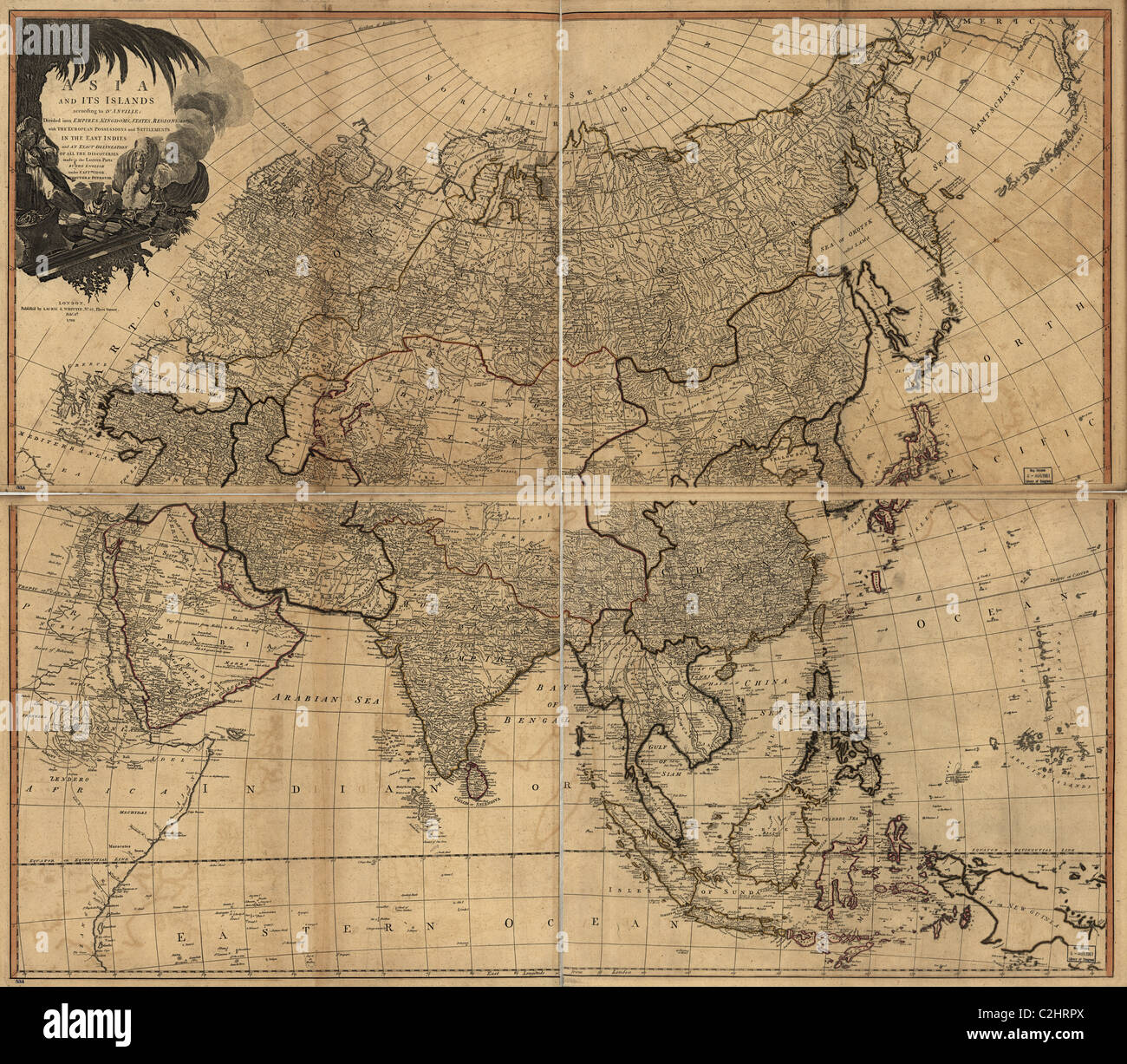 Asia e le sue isole secondo D'Anville. Foto Stock