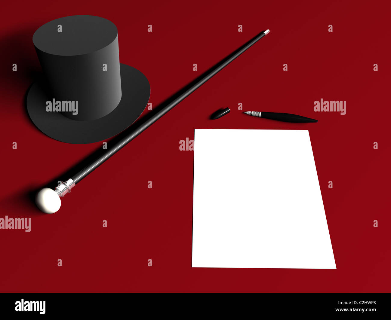 3D lettera hat penna di canna Foto Stock