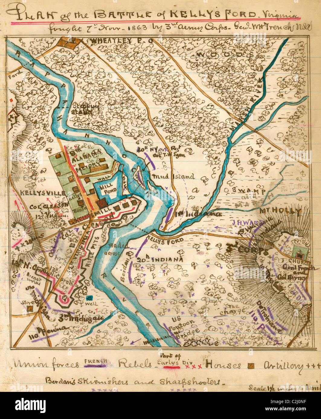 Battaglia di Kelly's Ford, Virginia Foto Stock