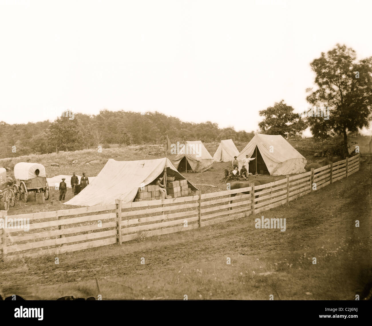 Gettysburg, Pennsylvania. Il Camp del capitano John J. Hoff Foto Stock