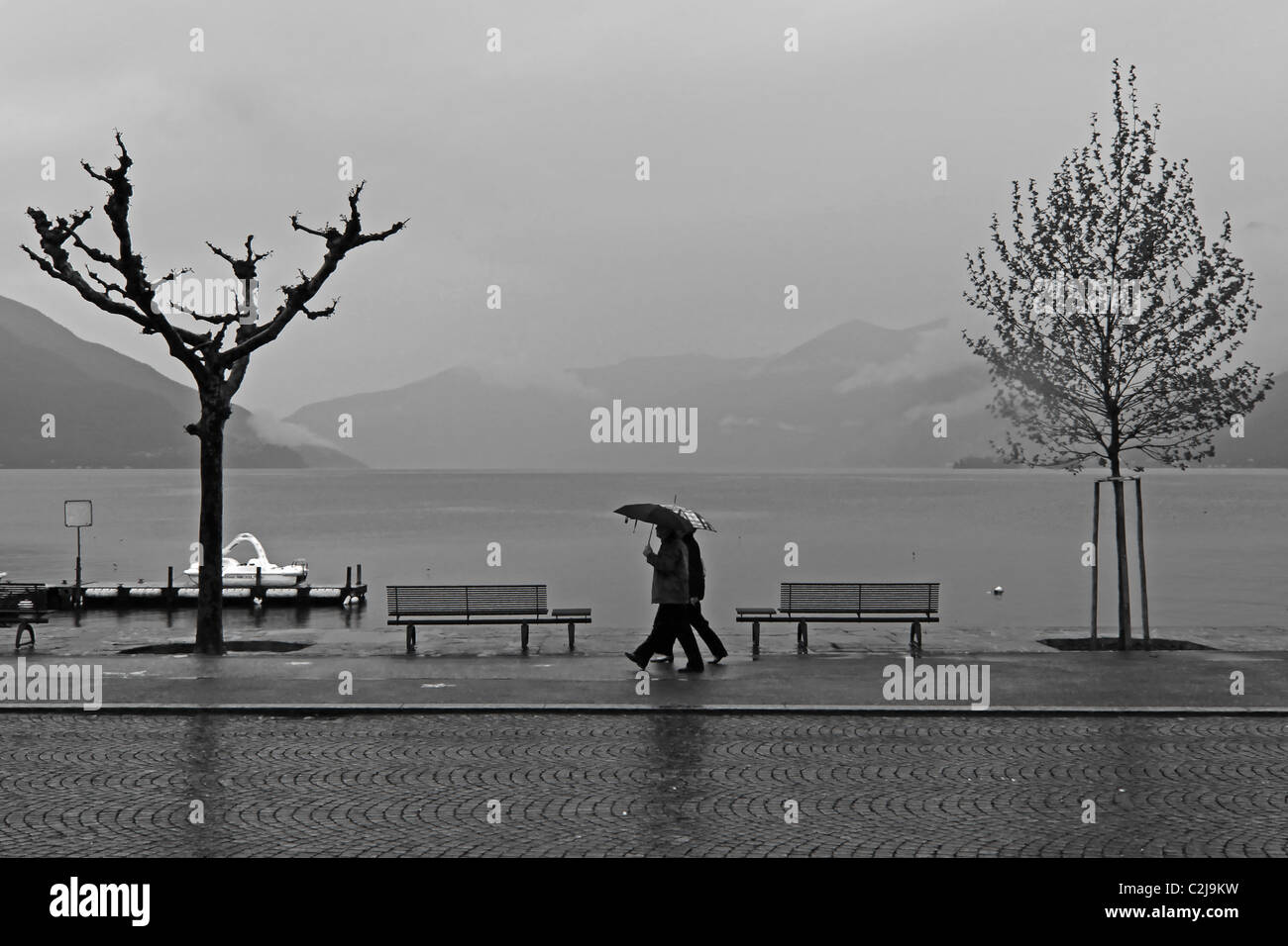 Ascona - Svizzera - sotto la pioggia Foto Stock