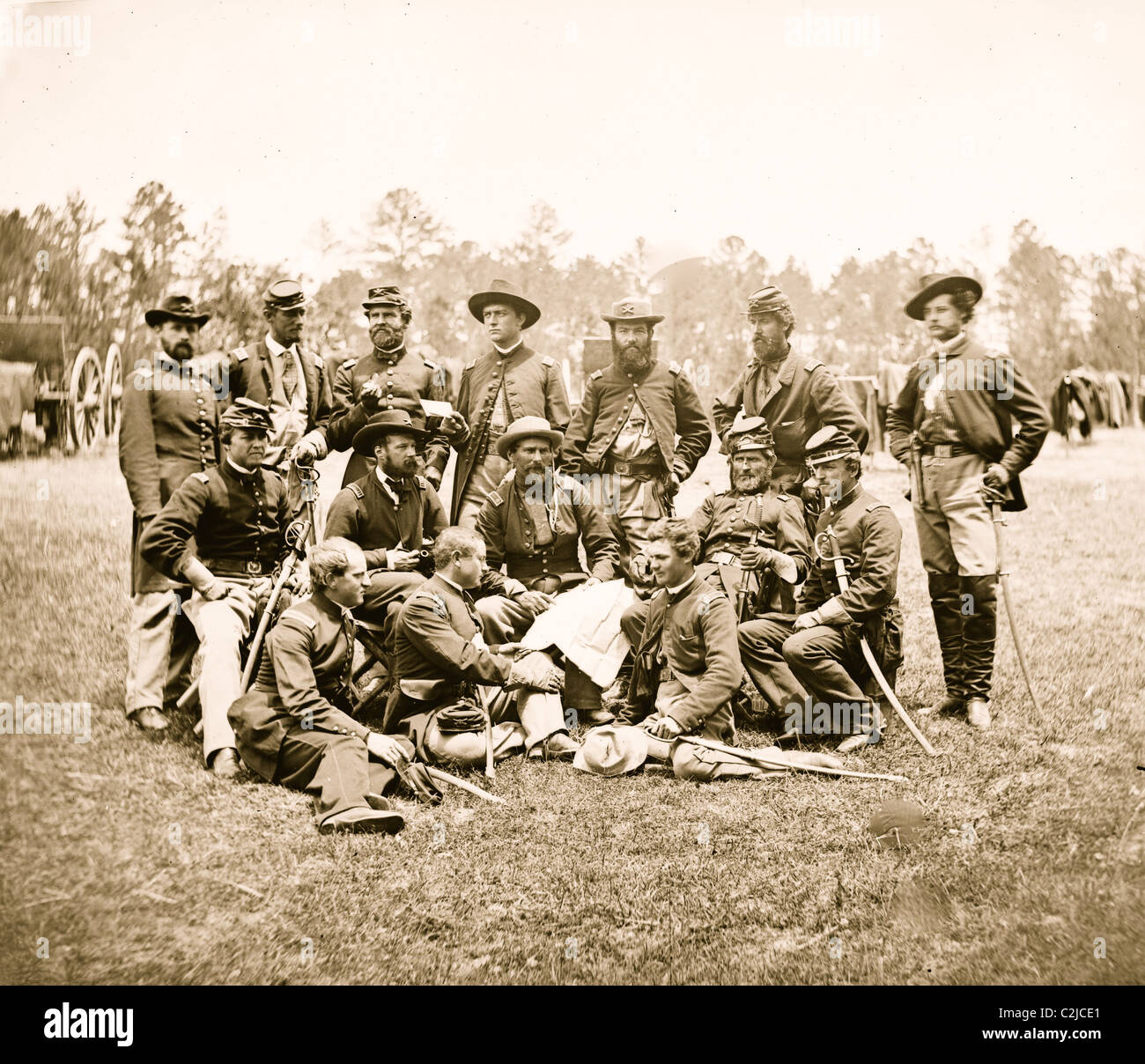 Fair Oaks, Virginia (vicinanze). La brigata di ufficiali di Artiglieria a cavallo comandata da Lt. Col. William Hays Foto Stock