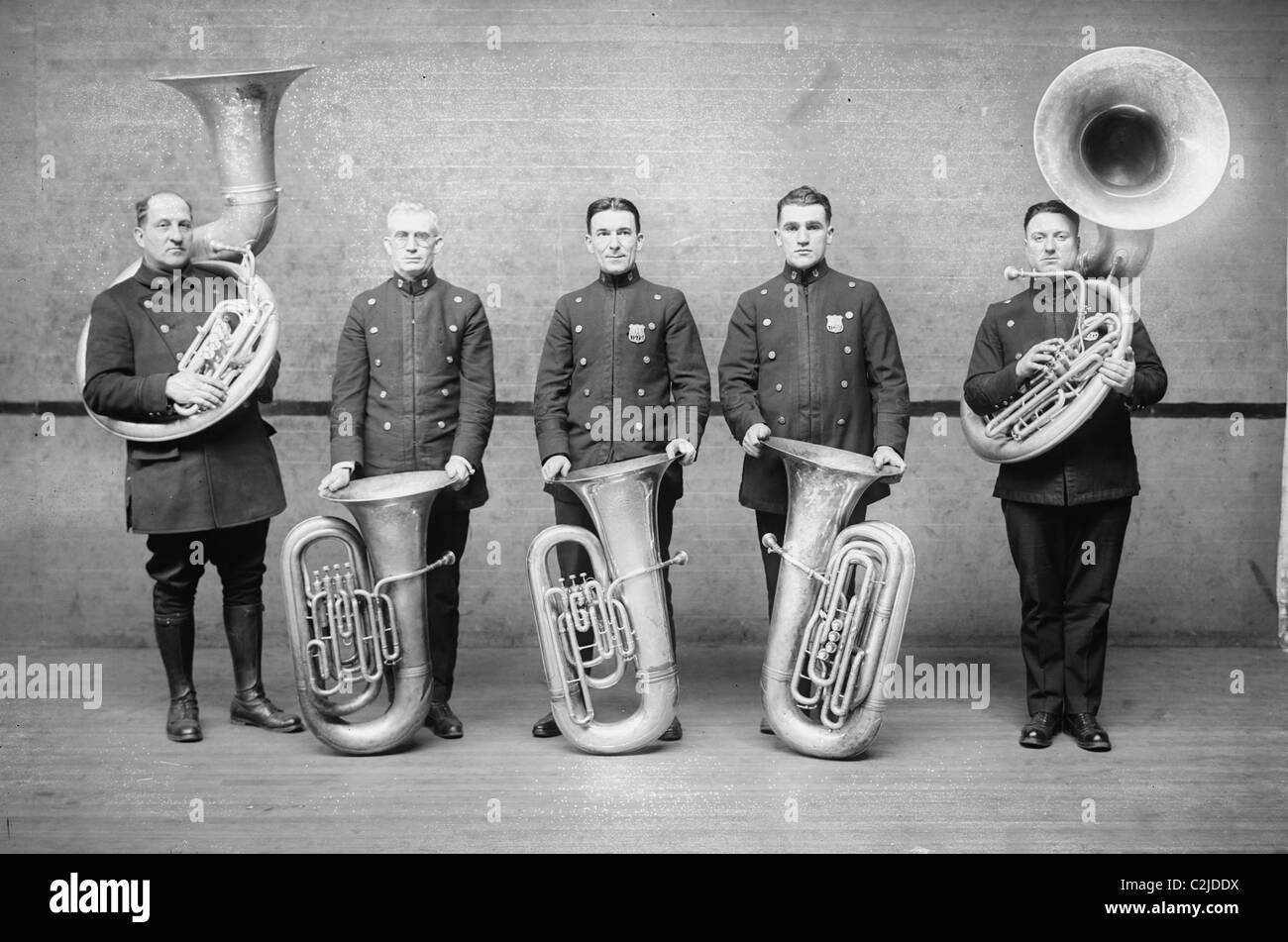 La polizia Tuba Quartet Foto Stock