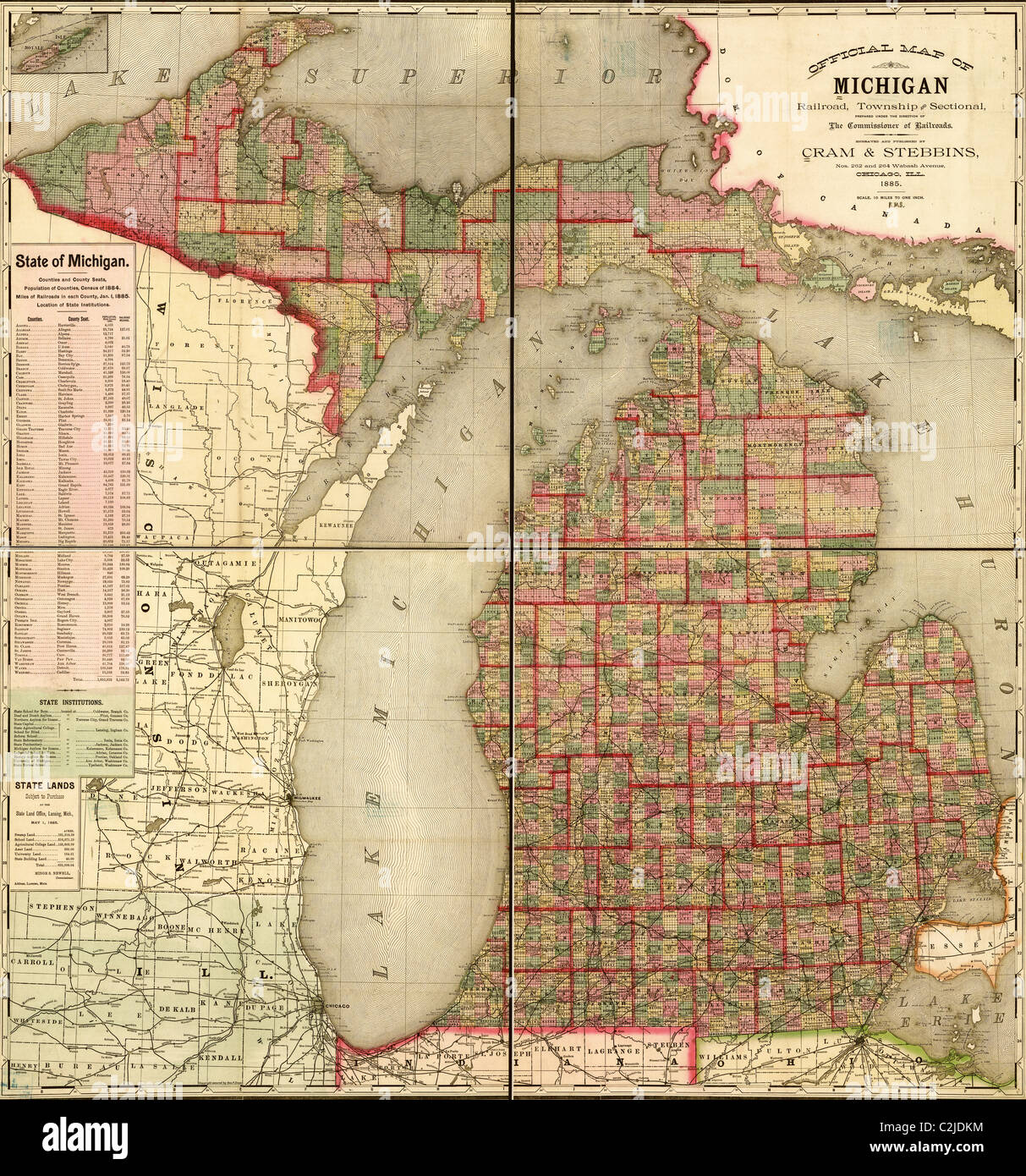 Michigan - 1885 Foto Stock