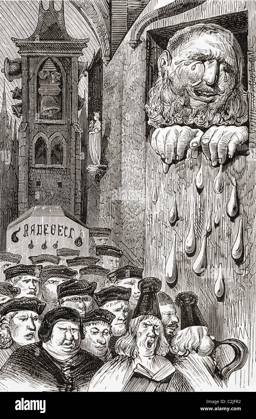 Dopo un Gustave Dore illustrazione di un Rabelais storia. Foto Stock