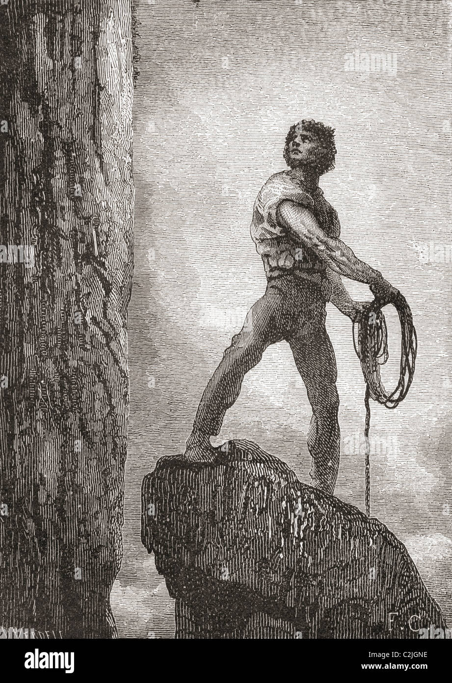 Dopo una illustrazione da Gustave Dore dal libro i proletari del mare di Victor Hugo. Foto Stock