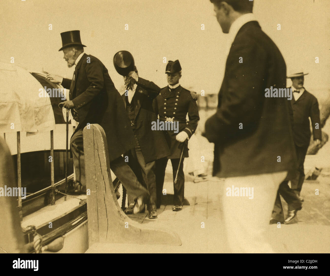 Ministro russo Witte commissioni lancio per visitare Teddy Roosevelt Foto Stock