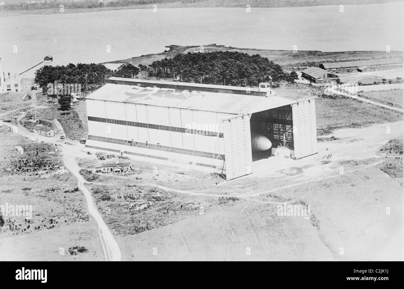 Hangar a Langley Field Foto Stock