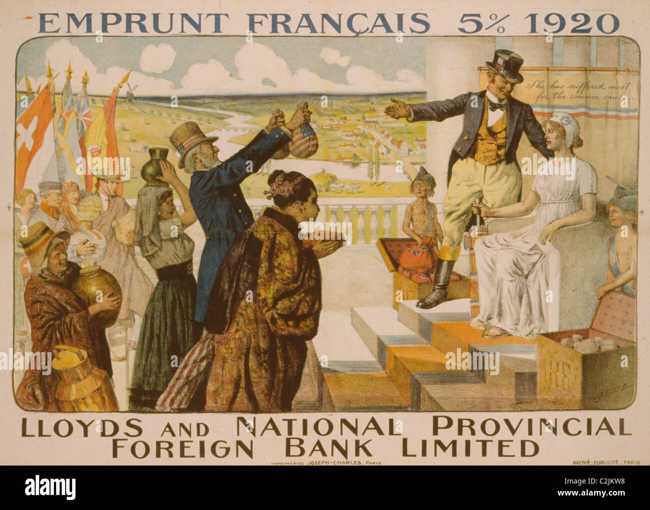 Emprunt Français 5 percento 1920 - Lloyds e National Provincial Foreign Bank Limited Foto Stock