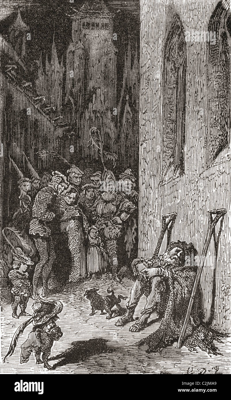 Dopo una illustrazione da Gustave Dore per Balzac. Les Contes Drolatiques. Foto Stock