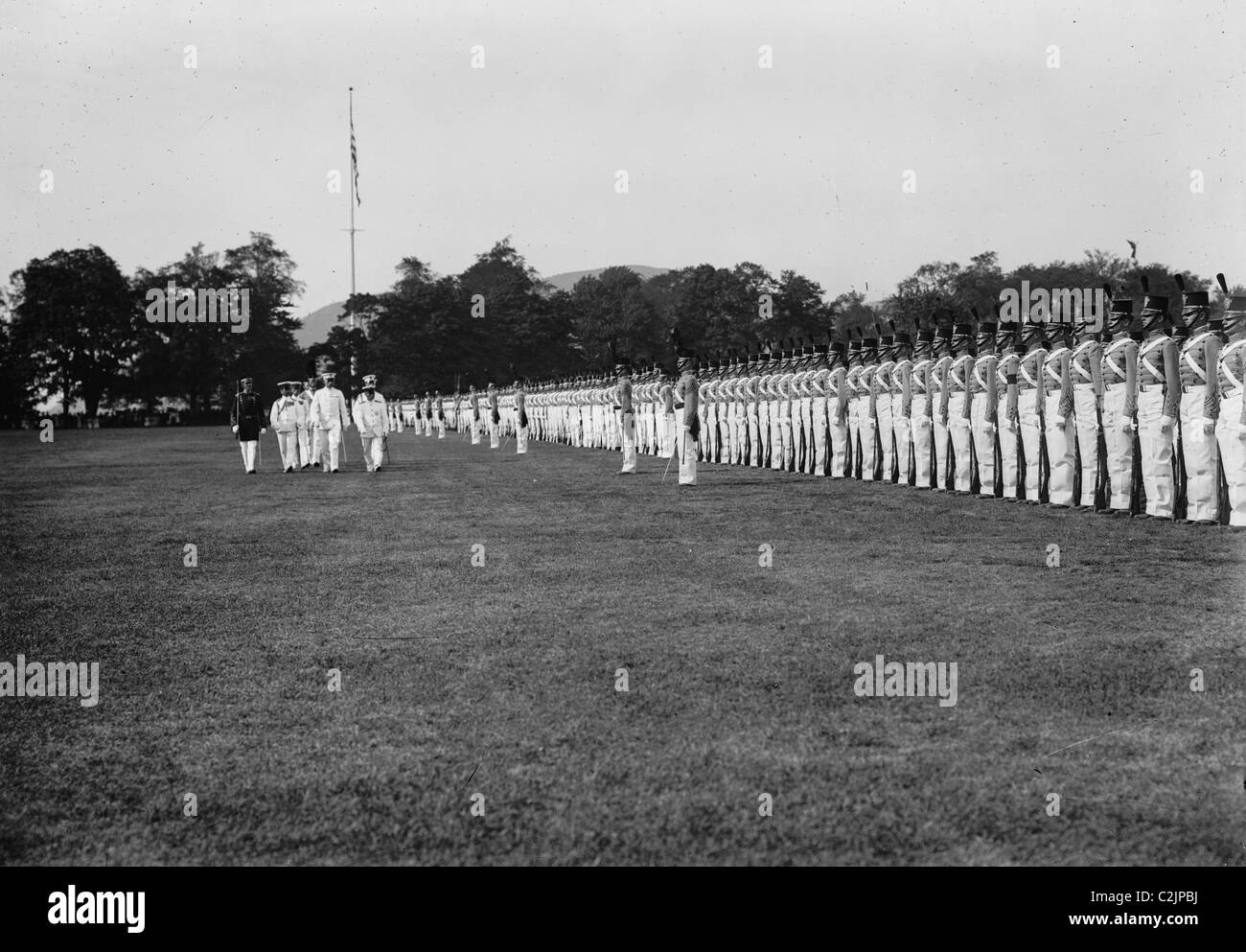 L'Ammiraglio Togo recensioni la lunga linea grigia a West Point Foto Stock