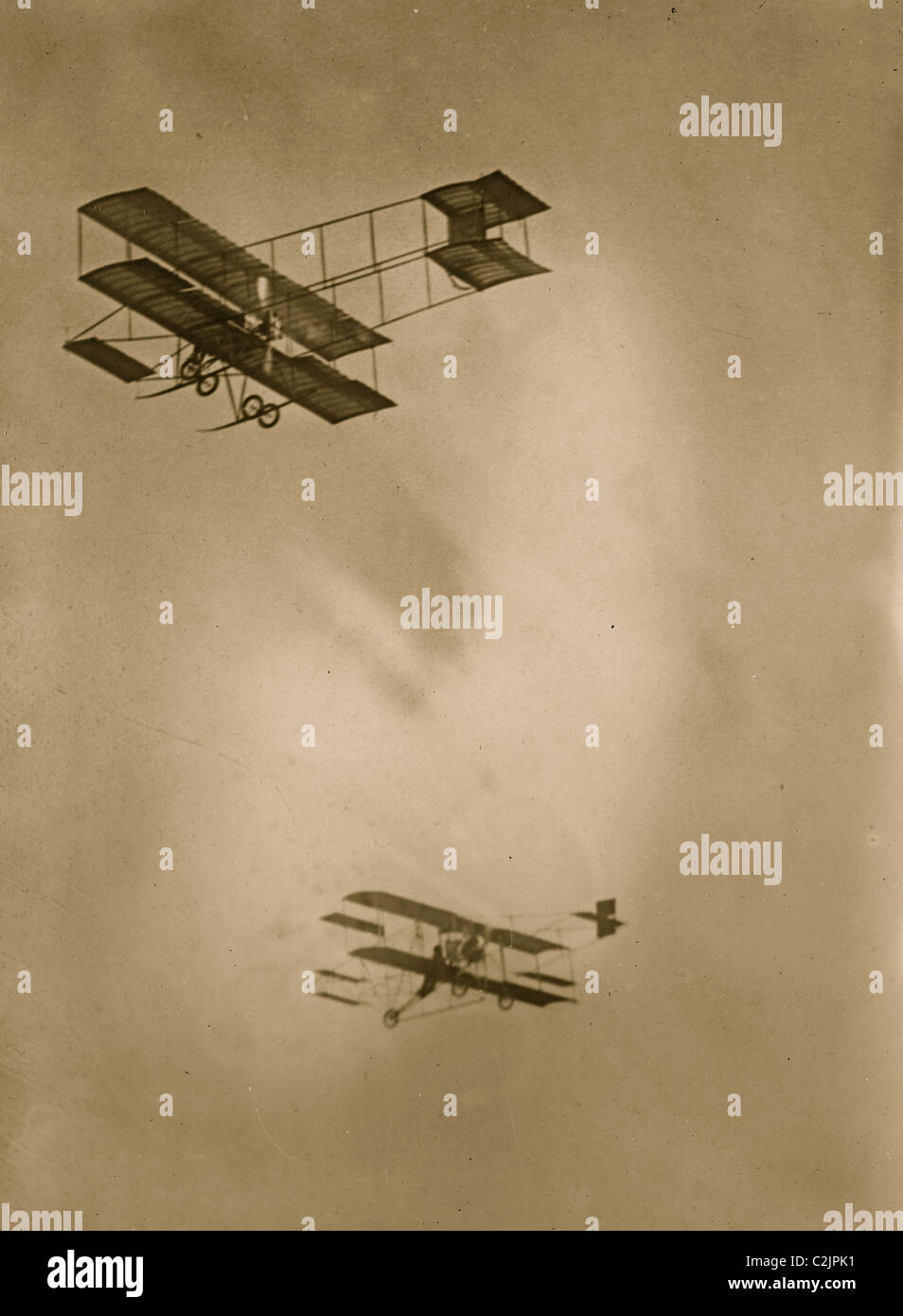 Paulhan e Hamilton aerei in volo, Los Angeles Foto Stock