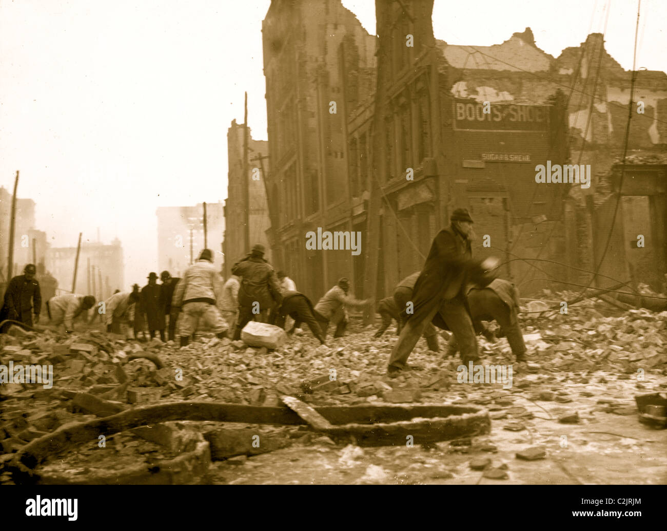 Dynamiting edifici su Balto. San [Baltimore fire, 1904] Foto Stock