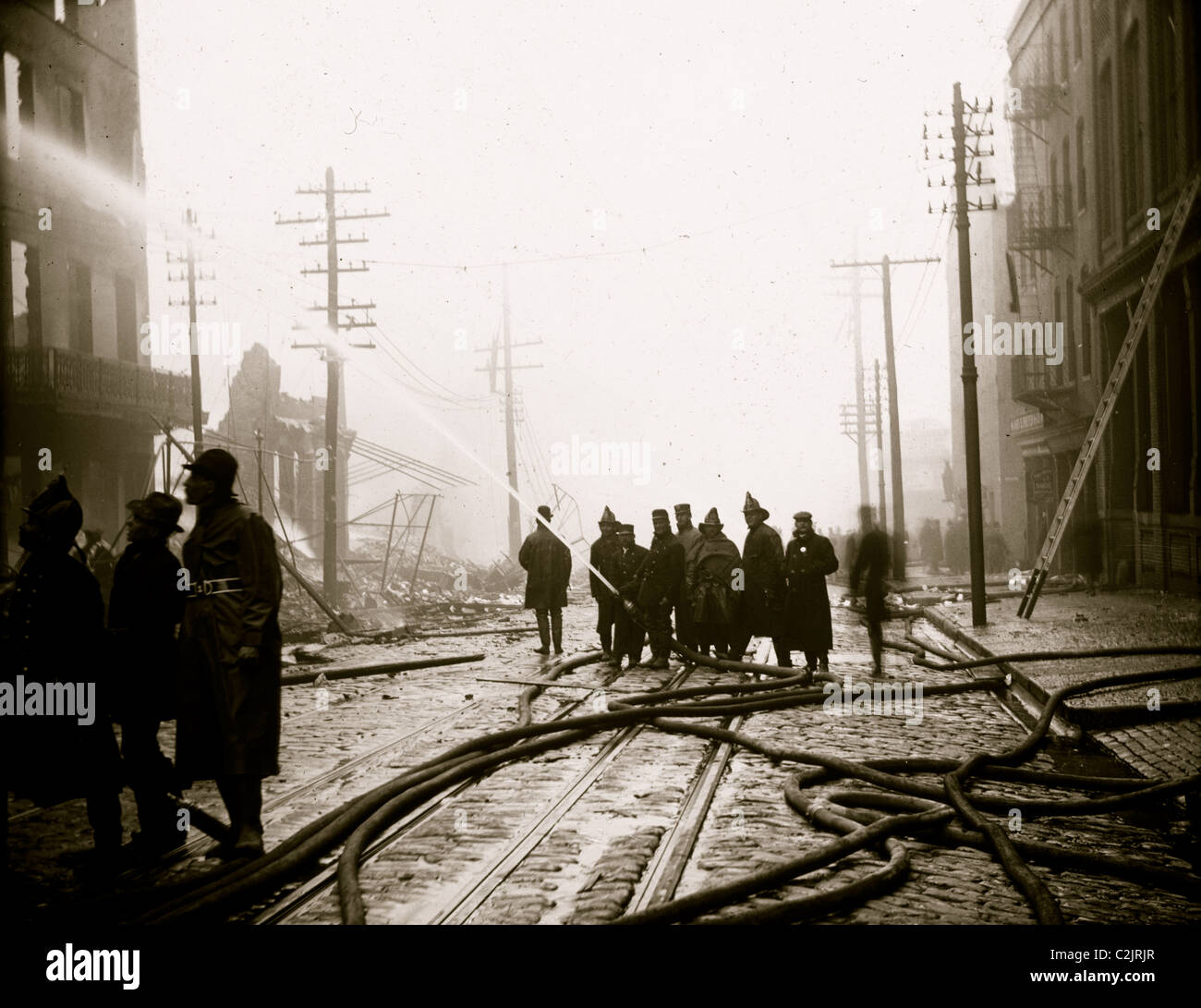 Baltimore fire, 1904] combattere il fuoco su Balto. San Foto Stock