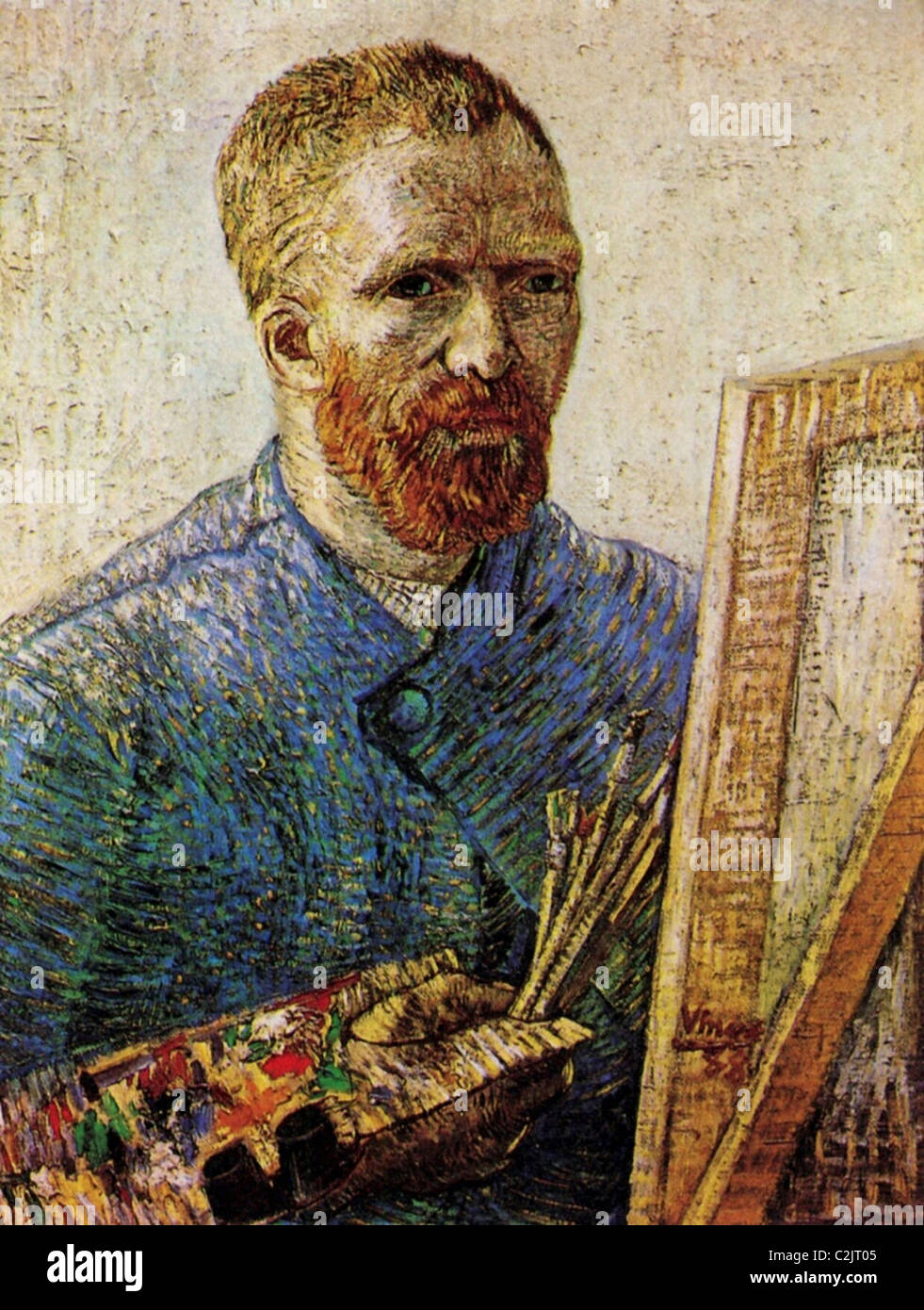 Autoritratto di Vincent Van Gogh davanti al cavalletto Foto stock - Alamy