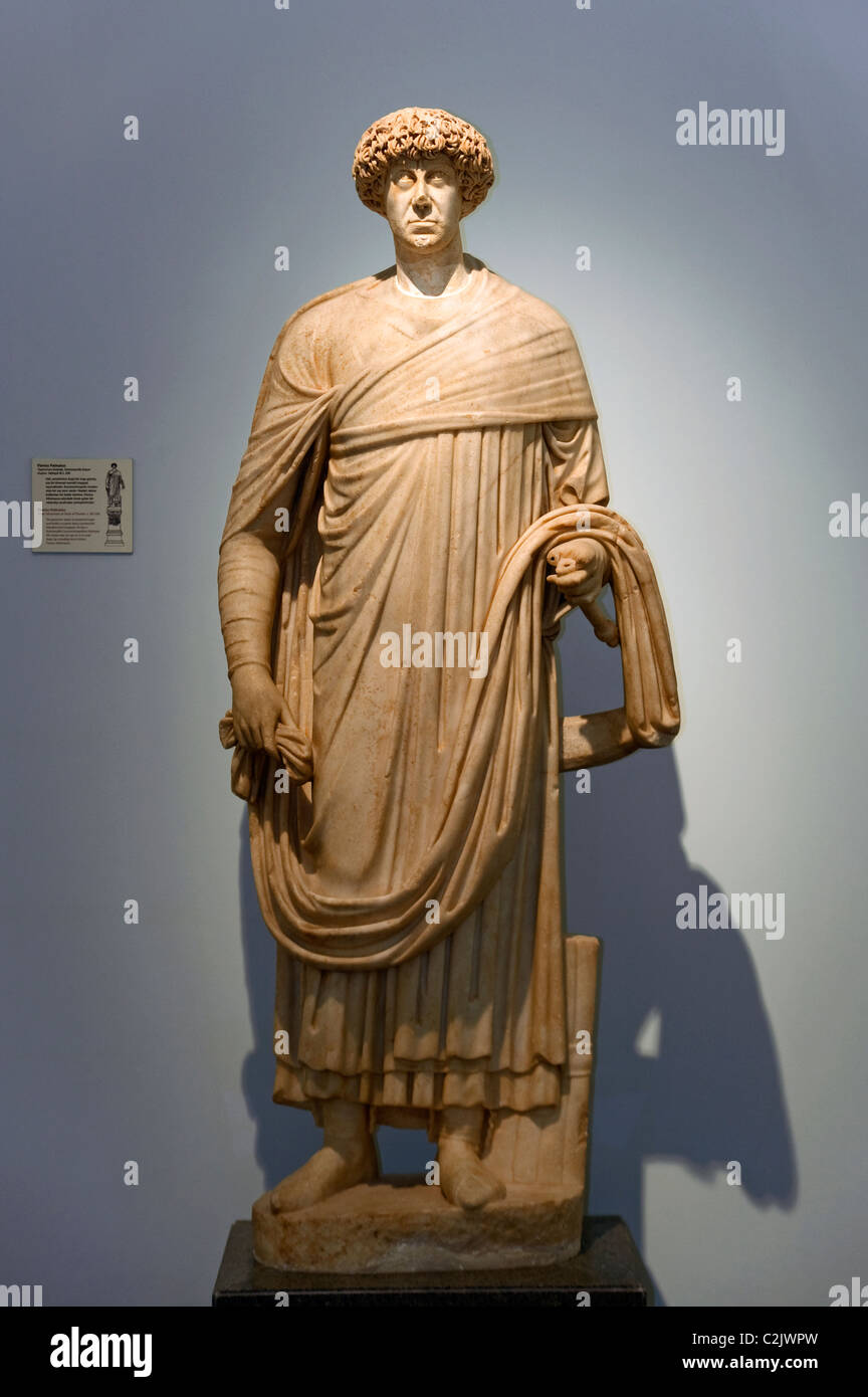 Statua di Flavio Palmatus, Aphrodisias museo, Aydın la Turchia. Foto Stock