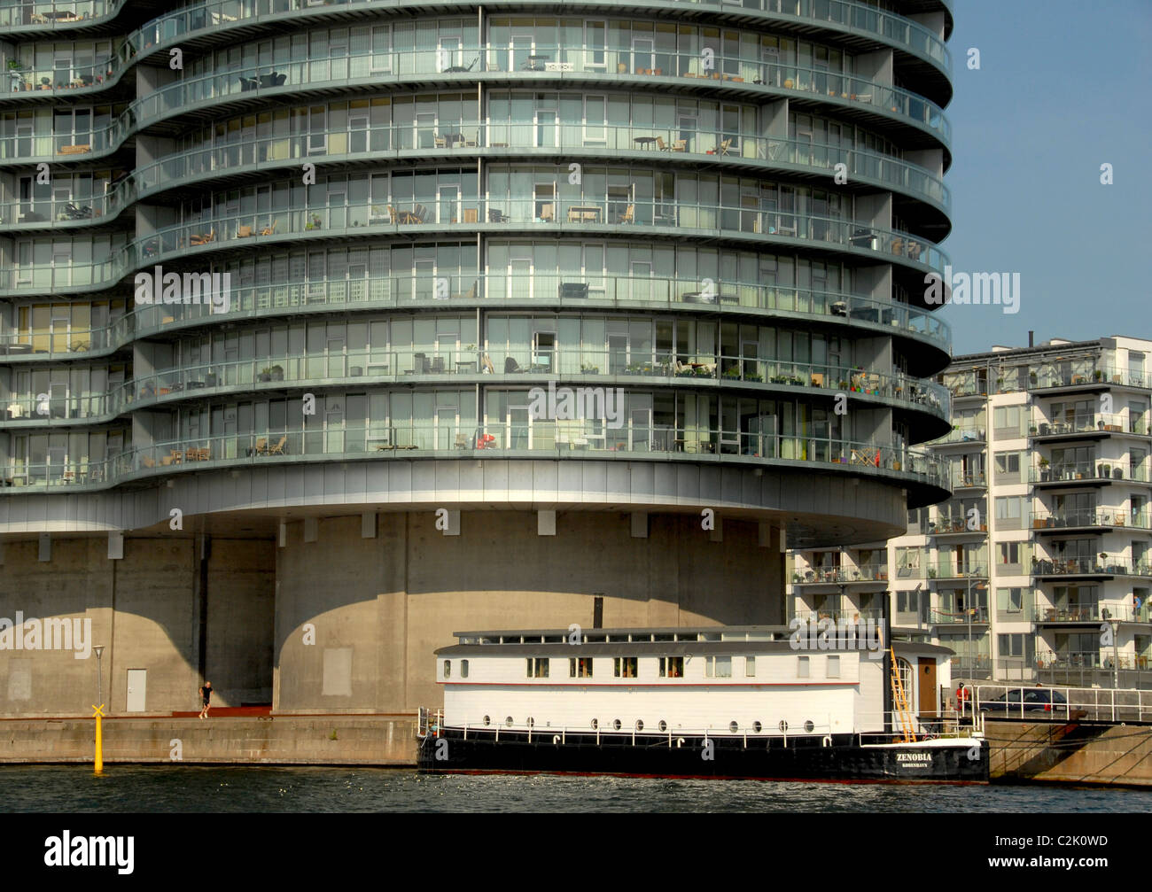 Gemini residence costruito di MVRDV convertendo ex silos di sementi sul lungomare di Copenhagen al porto di Borough of Islands Brygge Foto Stock