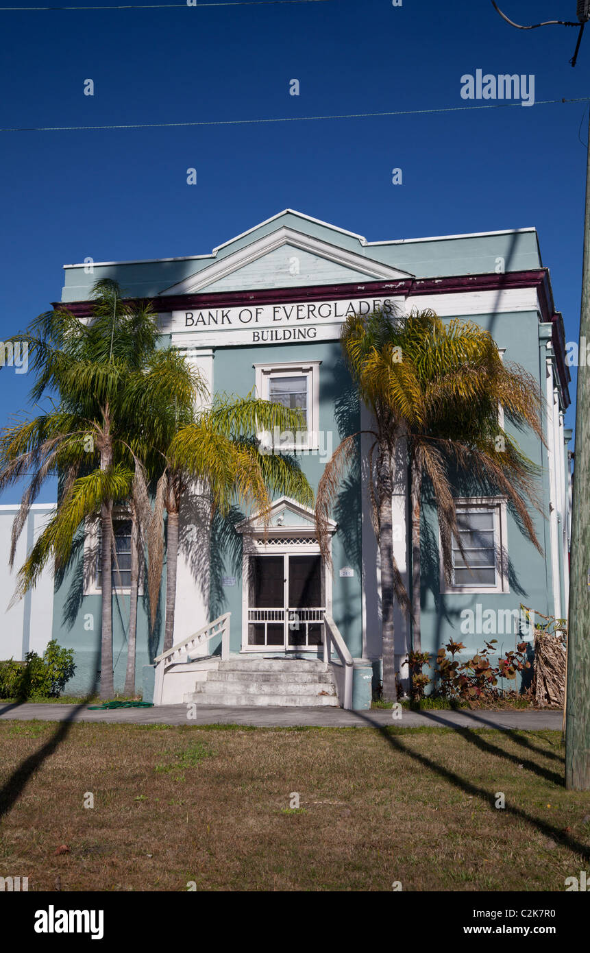 Banca di Everglades edificio, Everglades City, Florida Foto Stock