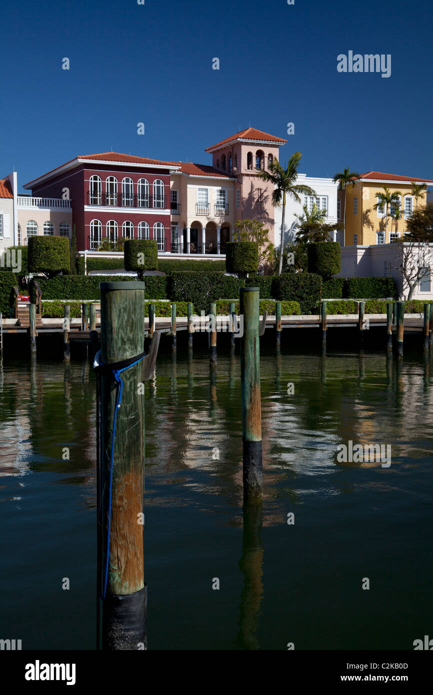 Waterside proprietà in Venetian Bay, Naples, Florida, Stati Uniti d'America Foto Stock