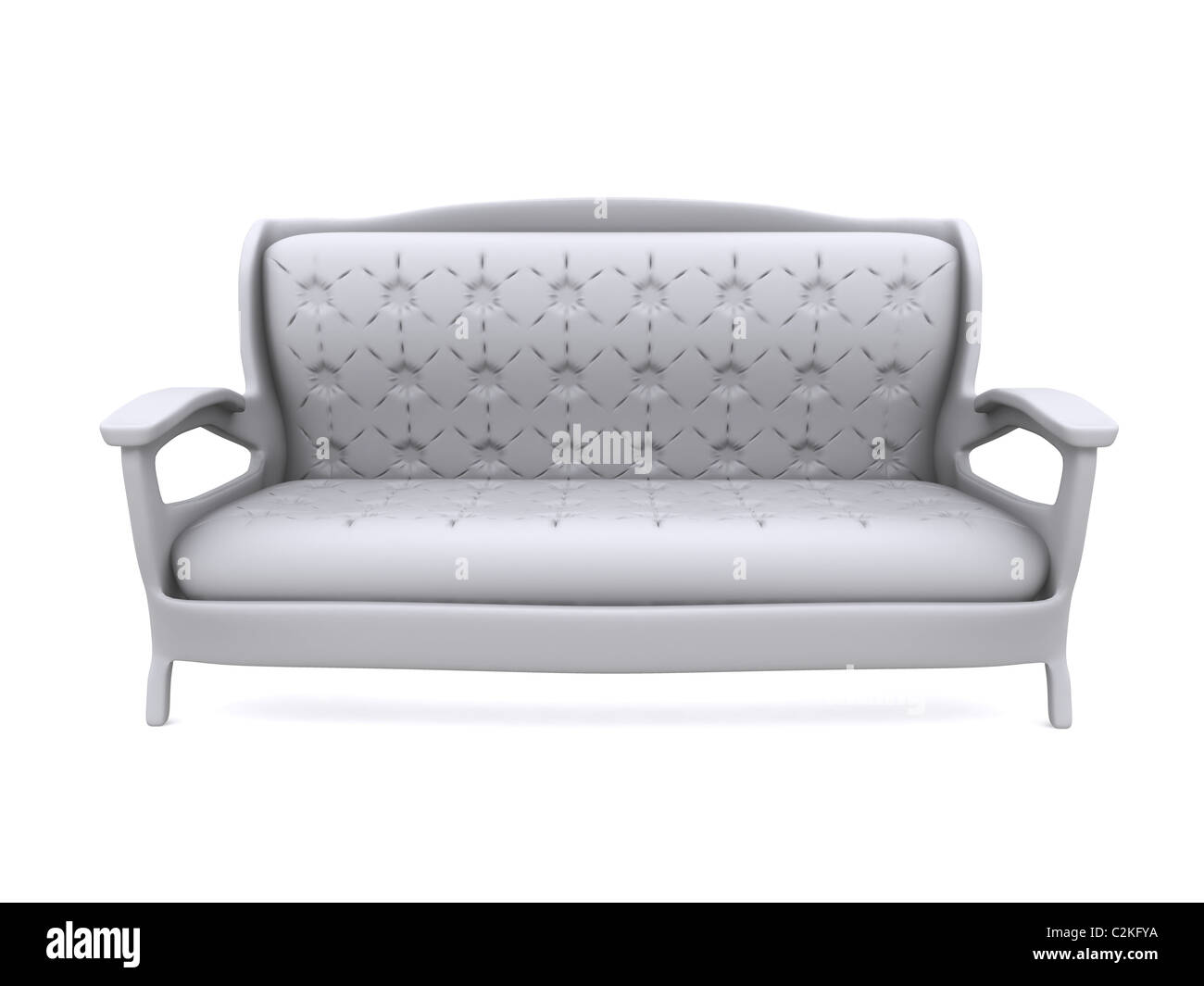 3d illustrazione isolato divano bianco Foto Stock