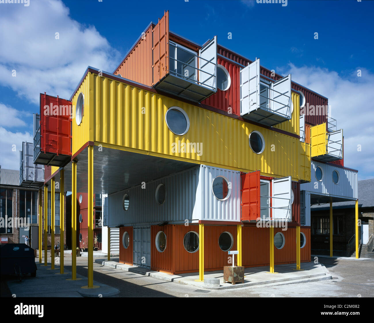 Trinity Wharf boa, Contenitore City 2, Docklands di Londra. Foto Stock