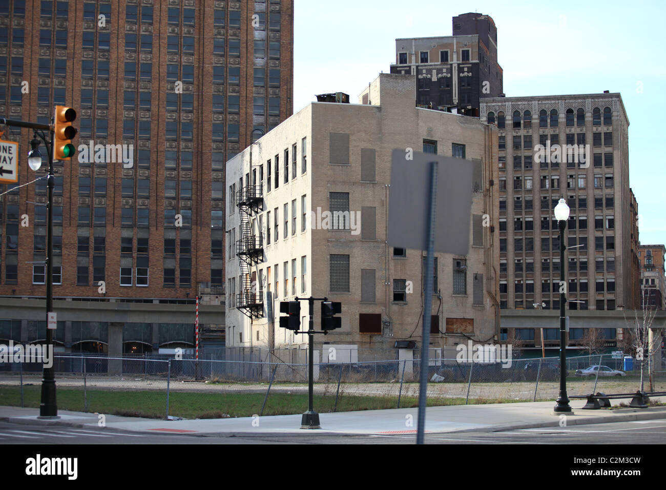 Abbandonata la United Artists Theatre nel centro di Detroit Michigan 2011 Foto Stock