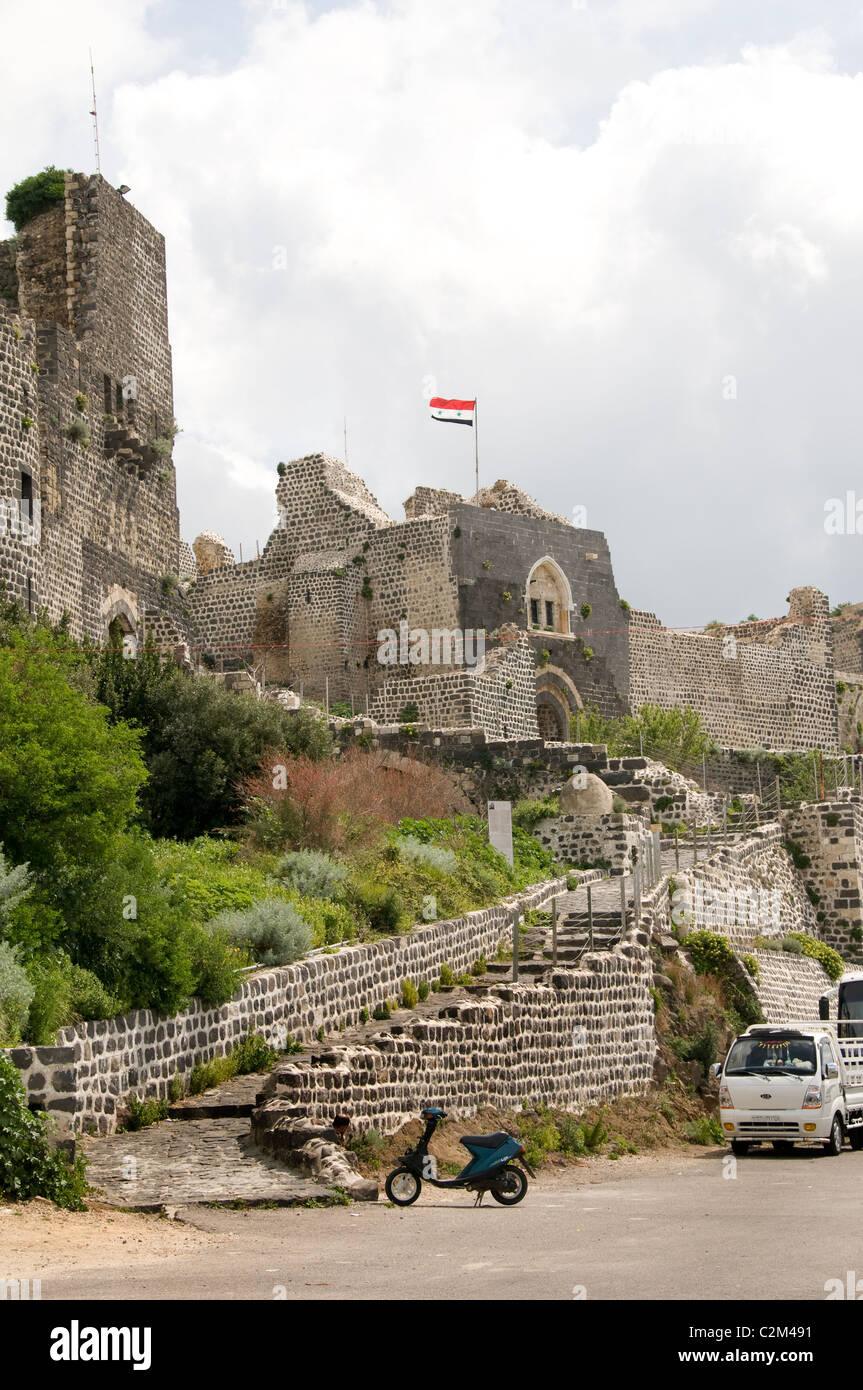 La siria Marqab crociati castello situato sul Mar Mediterraneo.Siro Medio Oriente Cavalieri Ospitalieri Foto Stock