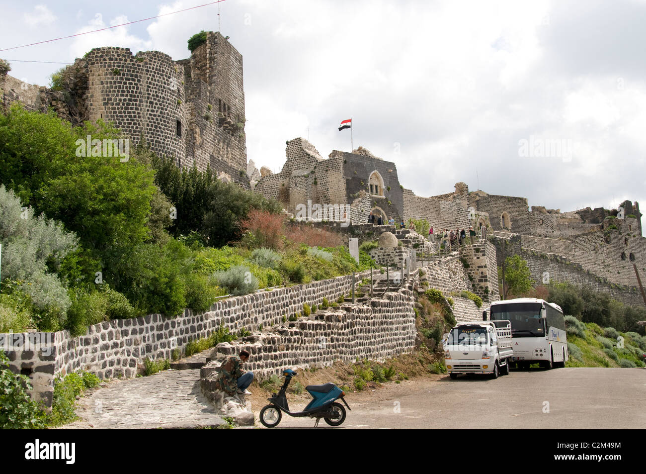 La siria Marqab crociati castello situato sul Mar Mediterraneo.Siro Medio Oriente Cavalieri Ospitalieri Foto Stock