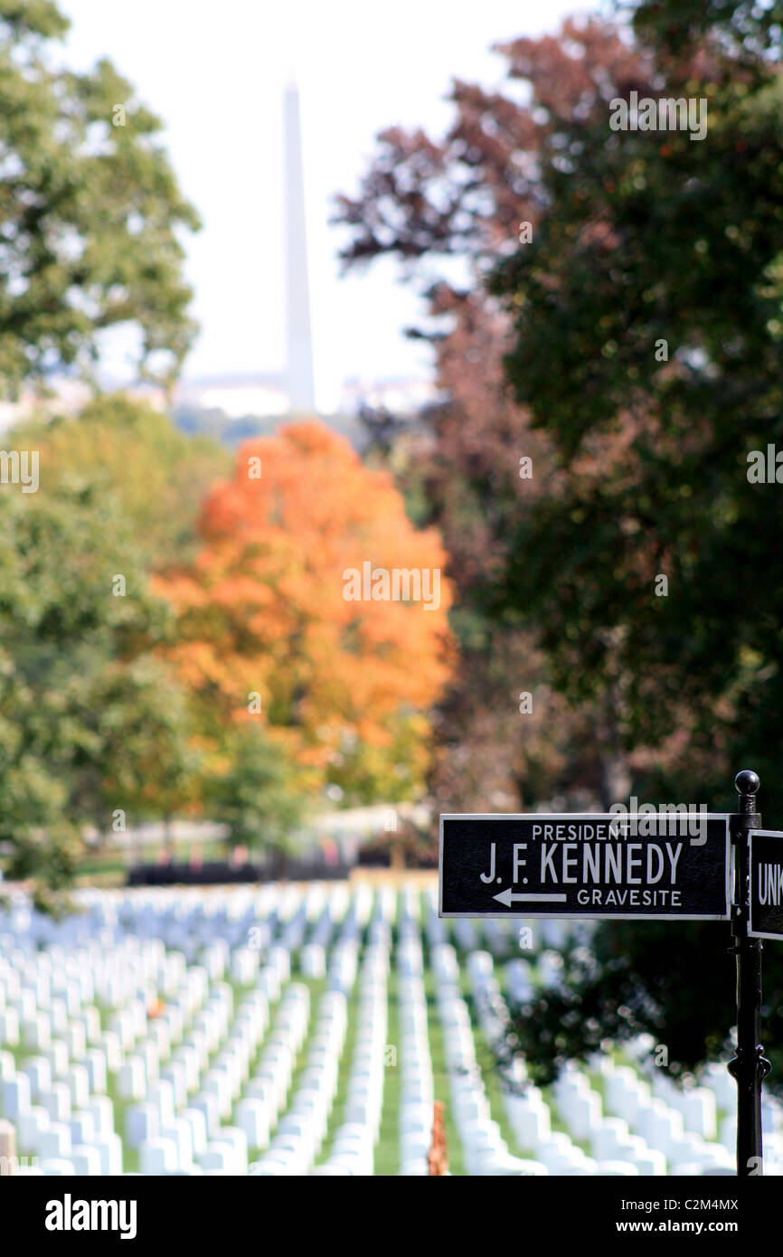 JOHN F. Kennedy recinto firmare al Cimitero Nazionale di Arlington USA 12 Ottobre 2010 Foto Stock