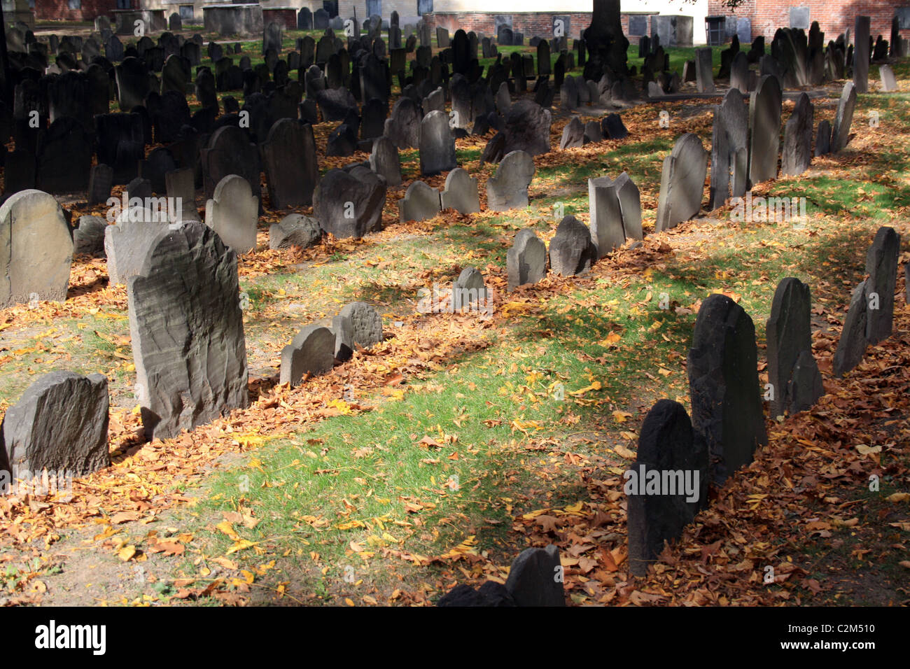 Guerra rivoluzionaria il granaio di tombe di massa di seppellimento di BOSTON STATI UNITI D'AMERICA 25 Ottobre 2010 Foto Stock