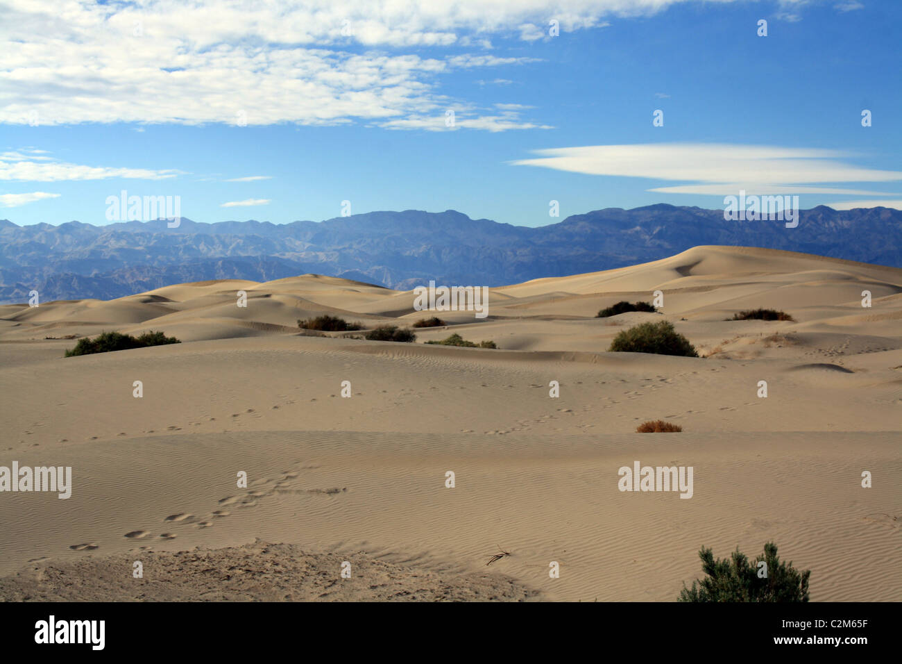 Le dune di sabbia e la SIERRA NEVADA Death Valley USA 10 Novembre 2010 Foto Stock
