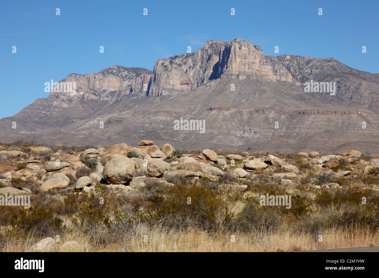 El Capitan e il Guadalupe Mountains ad ovest del Texas, Stati Uniti Parco Nazionale di sistema Foto Stock