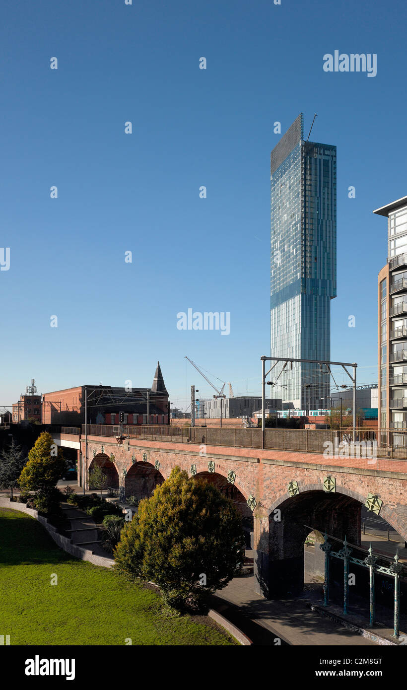 Hilton Hotel Tower, 303 Deansgate, Manchester. Foto Stock