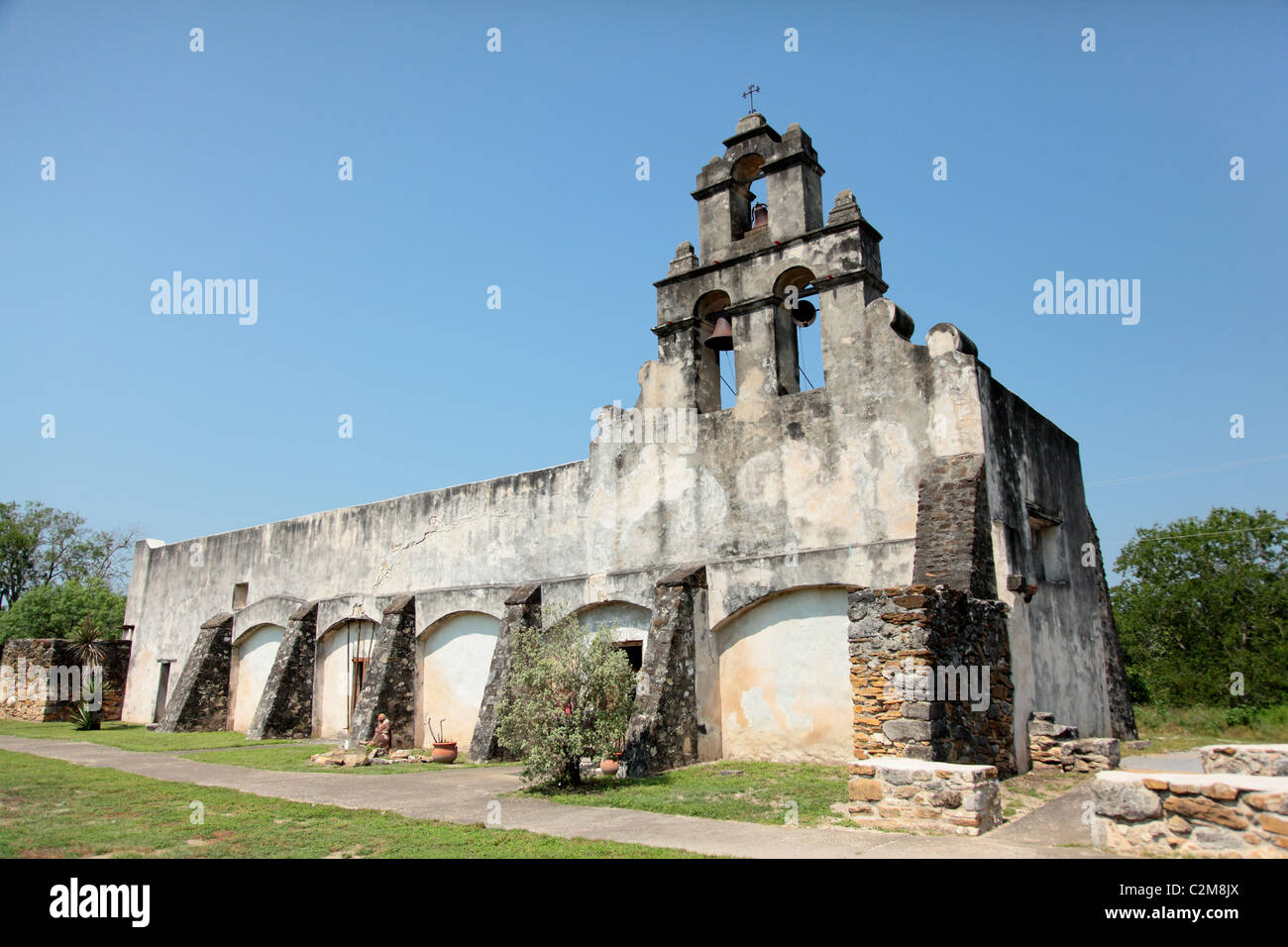 Chiesa presso la missione di San Juan a San Antonio, Texas, Stati Uniti Foto Stock