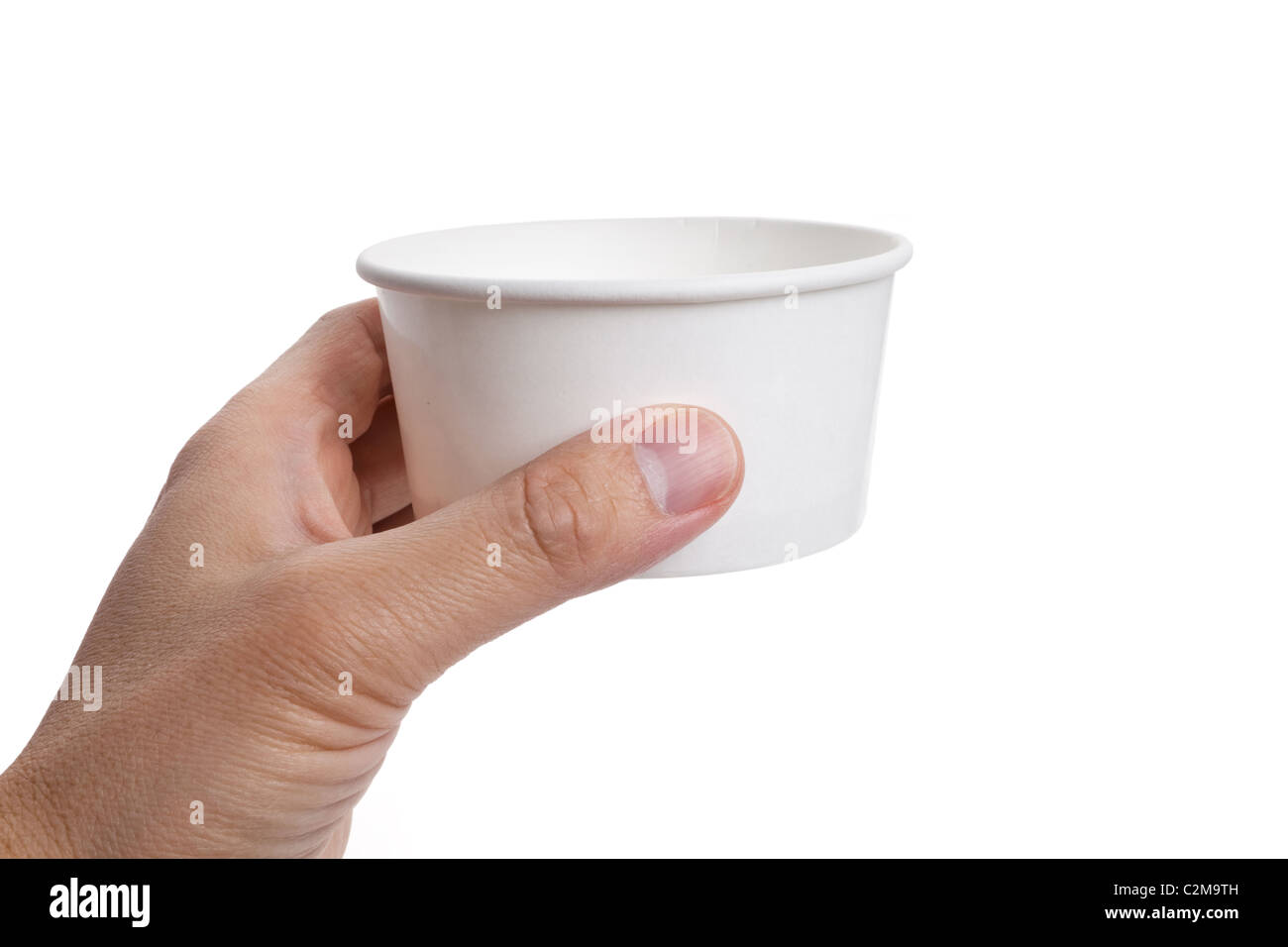 Carta contenitore alimentare close up Foto Stock