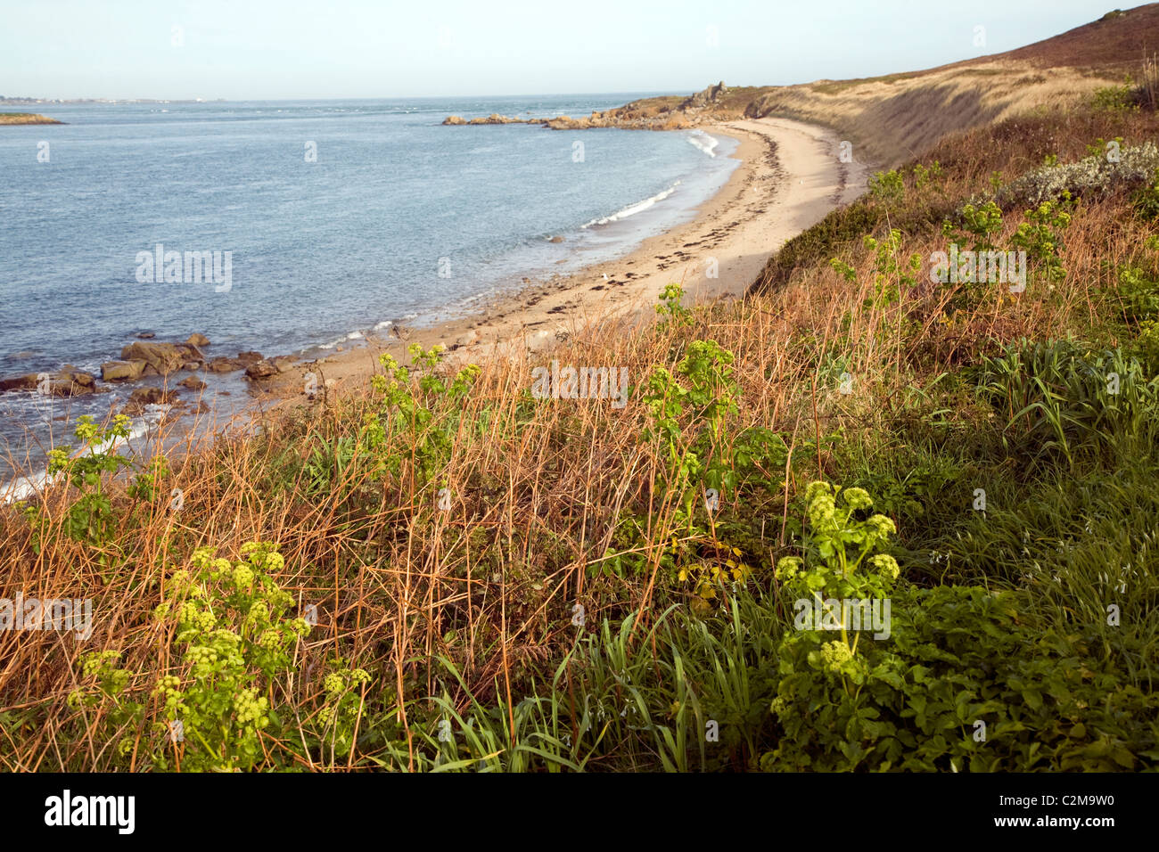Sandy spiaggia dei pescatori Herm Island Isole del Canale Foto Stock