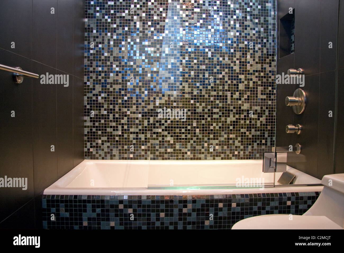 Tessere mosaico bagno interno Foto Stock