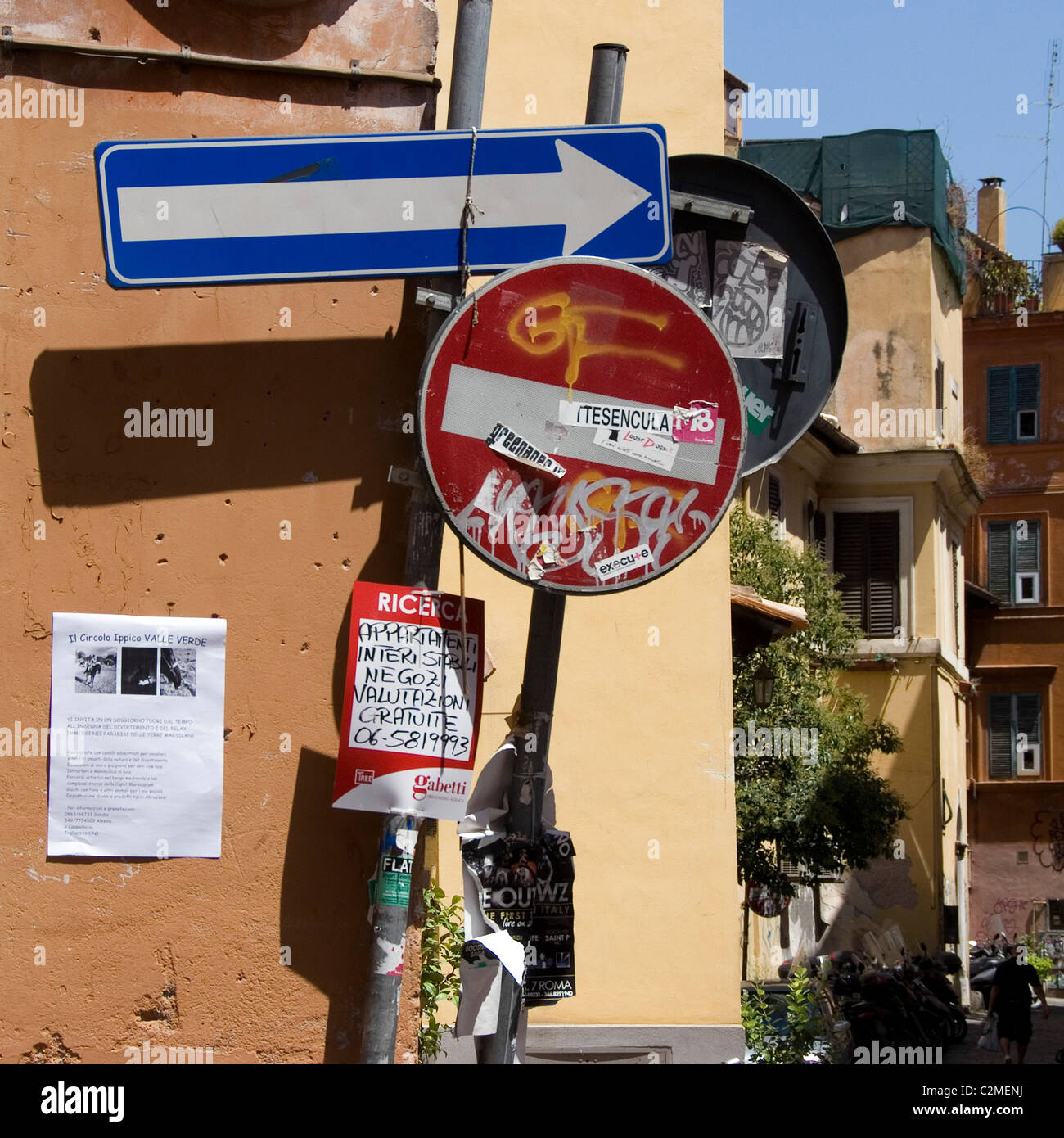 Digital Signage, Trastevere, Roma Foto Stock