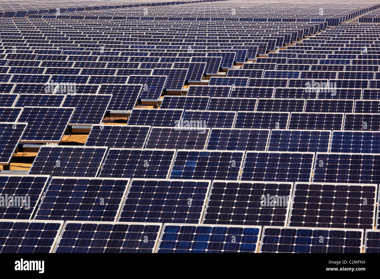 Energia solare per pannelli, San Roque, Cadiz, Spagna Foto Stock